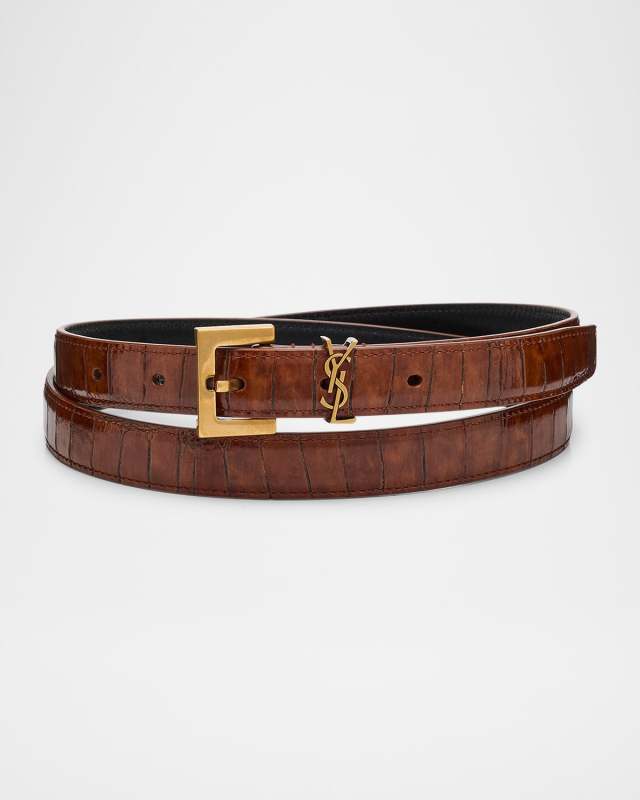 YSL Shiny Leather Belt